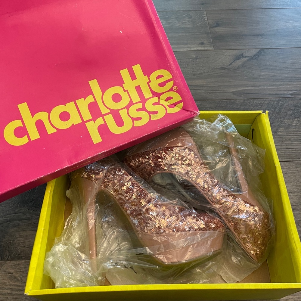 NIB Charlotte Russe Rose Gold Heels